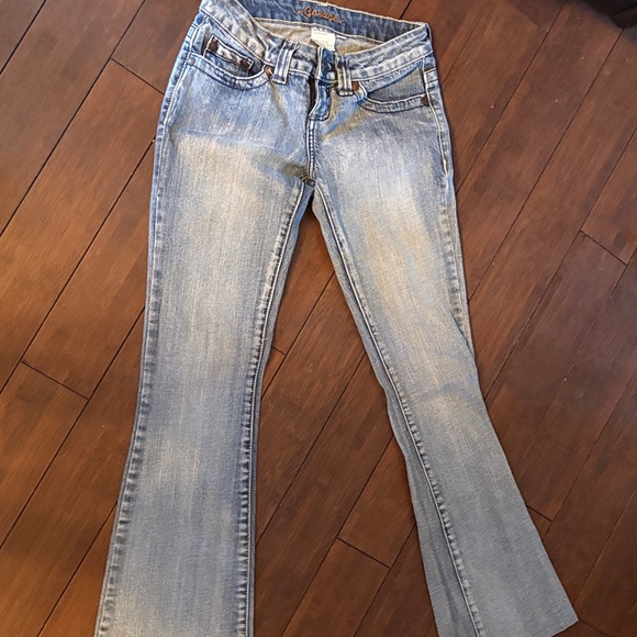 Garage Denim - Vintage Garage Women's y2k low Rise Jeans in Blue and Gray